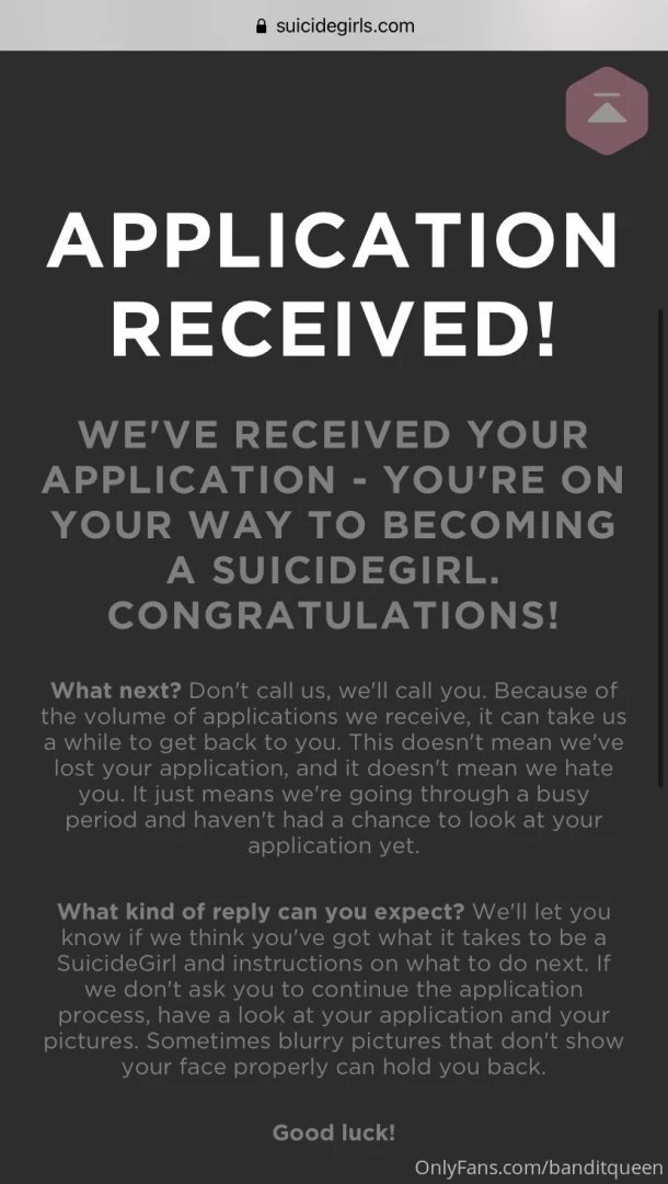 I just applied to become a suicide girl wish me luck 