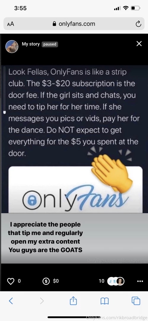 Just putting it out there because we have gained some disrespect over 