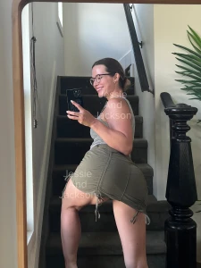 Outfit of the day no panties on but it is a skort new video will be