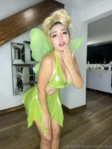 Naughty tinkerbell takes a huge black toy deep inside her soaked pussy