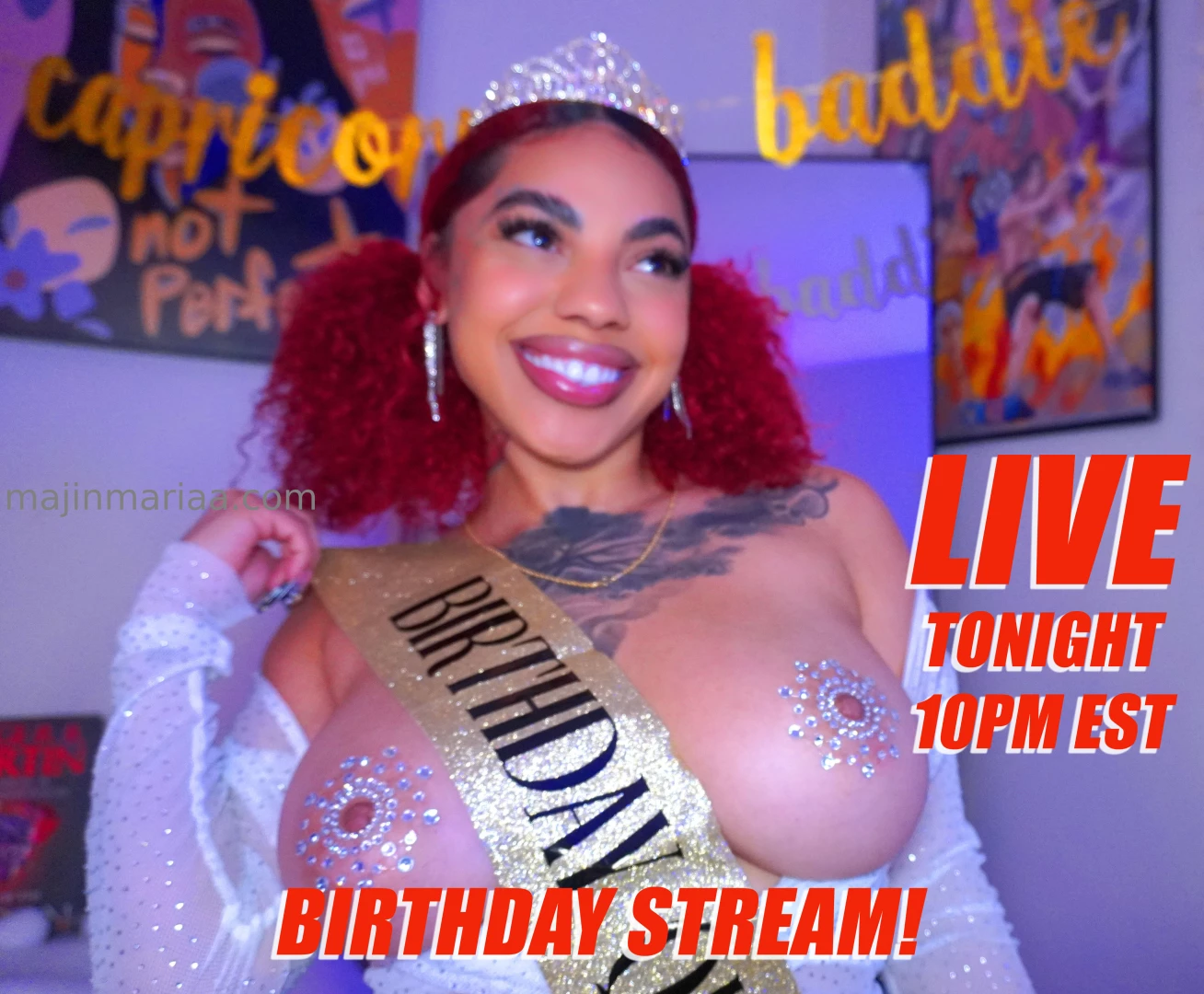 Come hang w me for my real birthday stream tonight 10pm est about 2 