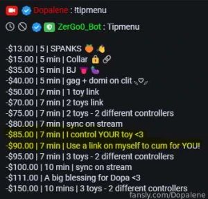 Some on stream tip menu changes additions lt 3