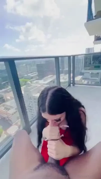 Sloppy balcony head my dick was so hard full video 