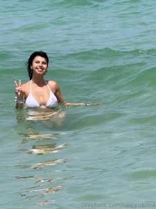 Trying not to get my hair wet