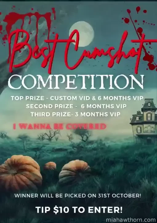 Cover me in your ectoplasm this halloween enter my cumshot competition 