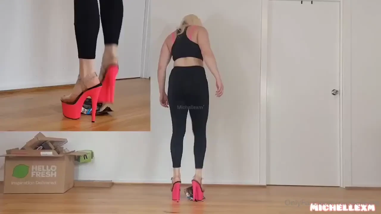 Cardboard box stomp in hot pink pleaser heels 1 55 mins 