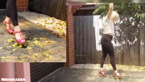 Nectarine stomp in pink wedges 9 16 mins 2 cameras full body view and