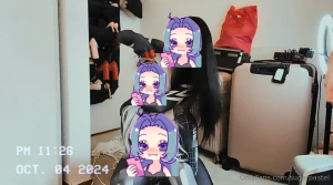 Momoyu as black cat and me as silk did a skit in our sleeky costumes part 1