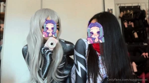 Momoyu as black cat and me as silk did a skit in our sleeky costumes part 2