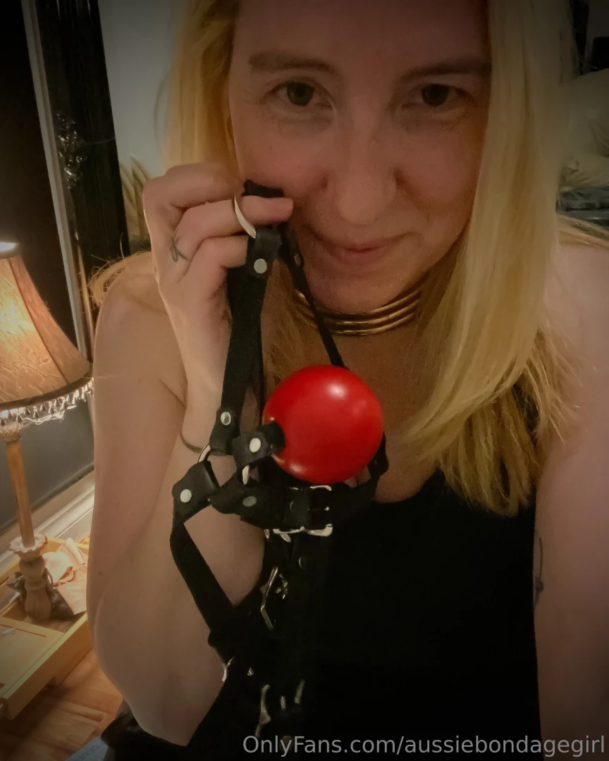 Three toys single strap with rings red ball harness gag and my cuffs part 1 