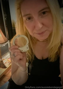 Three toys single strap with rings red ball harness gag and my cuffs part 2