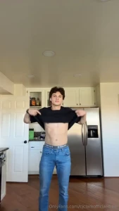 Stripping down in my kitchen to stroke my cock from soft to hard for