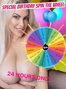 british-joanna - Special birthday spin the wheel - 1 spin 12 - 2 spin 22 - 3 spin 32 - 