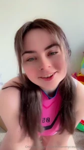 Lewd unboxing vlog in mari evangelion swimsuit cosplay unboxing some