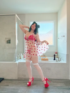 Lingerie picture set in the here white dress heart pattern look with part 7