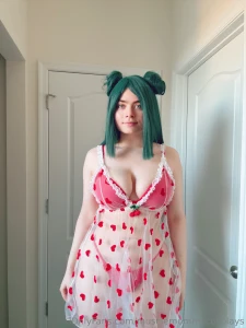 Lingerie picture set in the here white dress heart pattern look with part 3