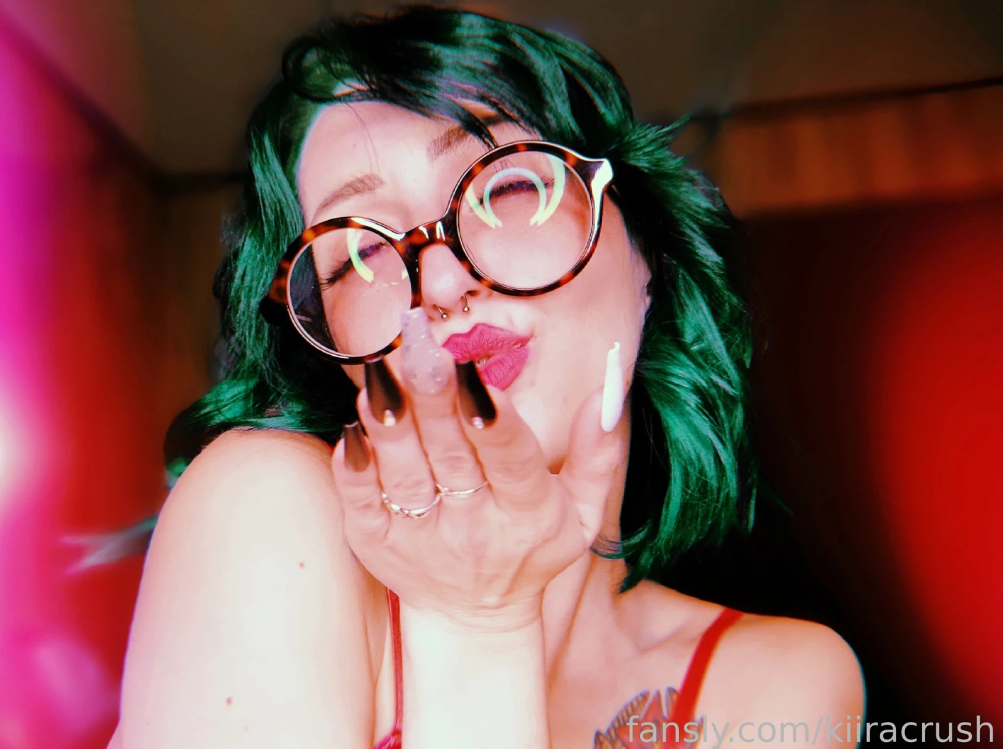 Good morning besitos for u lewd kiss greenhair petite alt fyp 