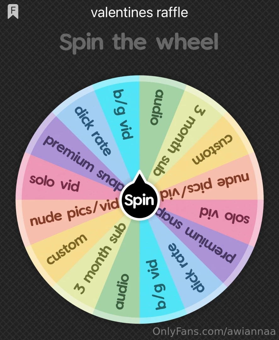 Doing spin the wheel for 15 must be sent via c app ppal amazon gc 