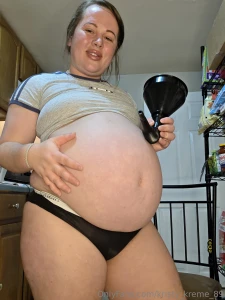 Just did a huge chugging on a very full belly using a oil funnel here part 6