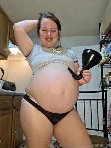 Just did a huge chugging on a very full belly using a oil funnel here part 2