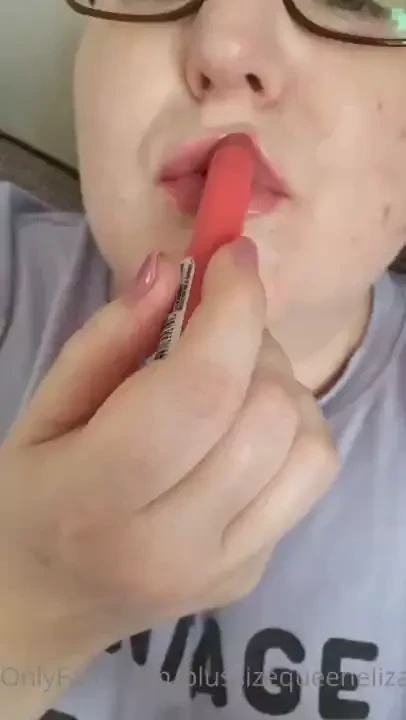 Just making my lips look delicious ready to take my husbands cock in 