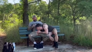 Two bros one park bench filmed on private property