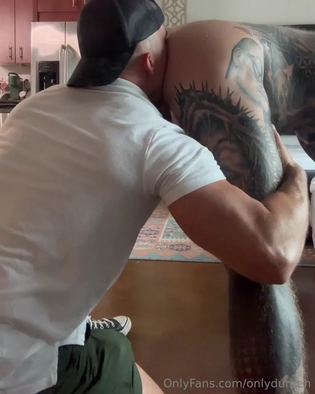 Had this hot military guy eat my ass and suck my cock so i bent him 