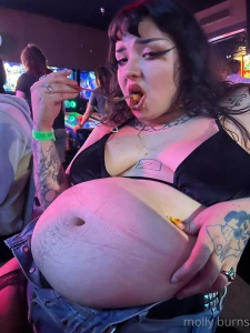 I had so much funny getting horny in public with my belly out eating part 6