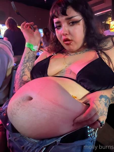 I had so much funny getting horny in public with my belly out eating part 13