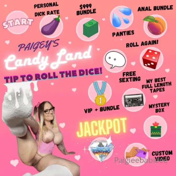Paigey s candyland take a trip down paigey land by tipping for a dice part 1 