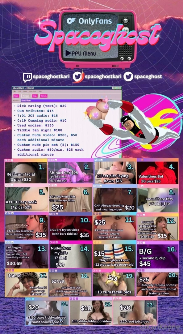 My updated ppv menu as of september 5th 