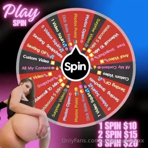 Participate and get your hot and naughty prize turn the roulette wheel 