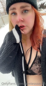 Started to shovel and somehow my bra and undies couldn t stay on part 1