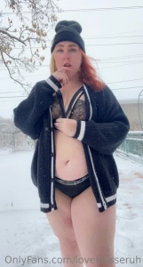 Started to shovel and somehow my bra and undies couldn t stay on part 3