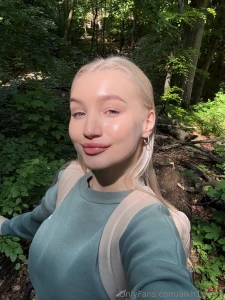 Enjoying the sunny day and fresh air a walk in the forest is the part 1