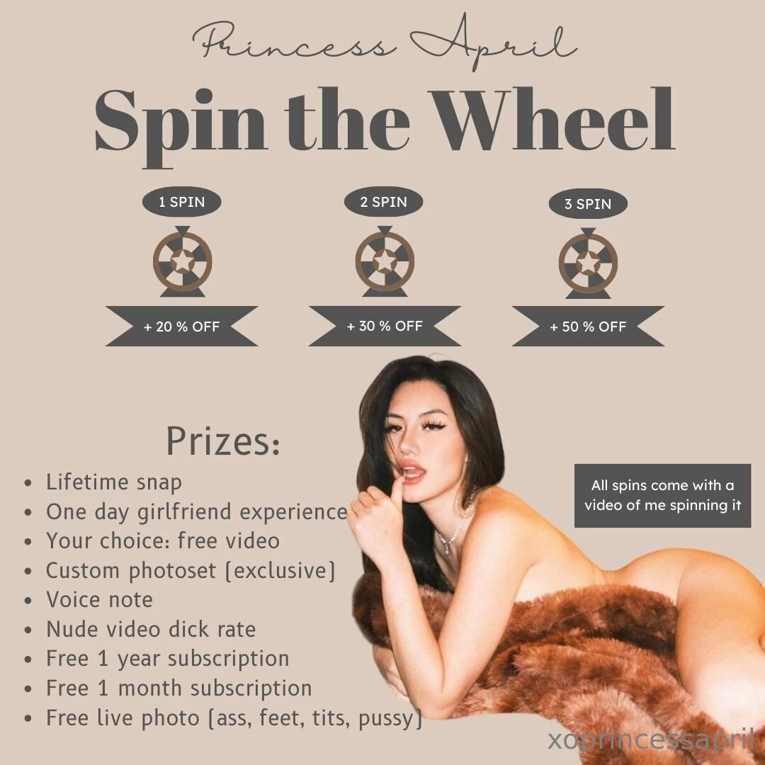 1 spin for 15 2 spins for 25 and 3 spins for 30 stand a chance to cut 