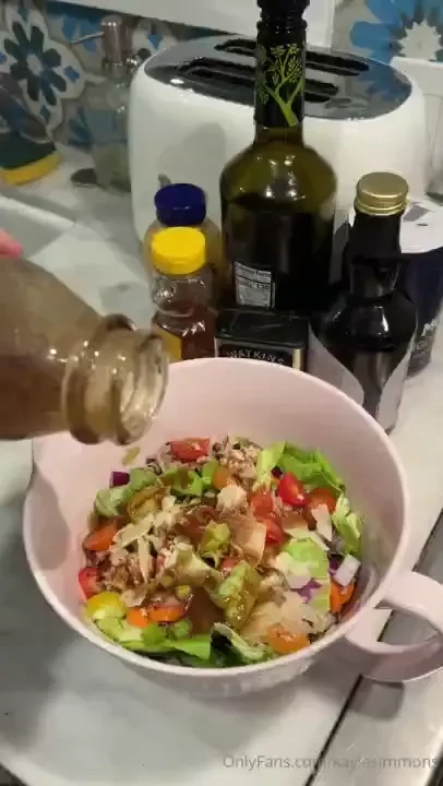 Naughty girl makes some naughty salad 