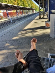 Waiting for the train would you be distracted by my naked feet if you part 3