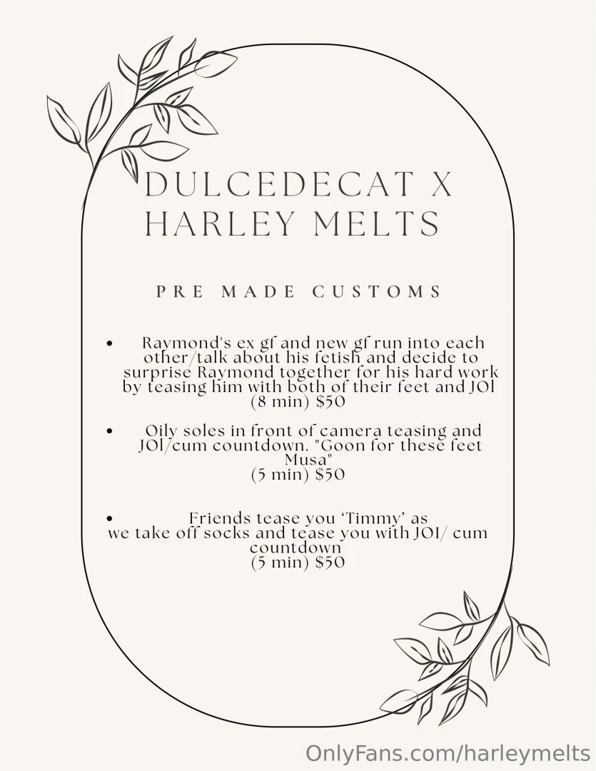 My first collab menu is now available these are only available for part 1 