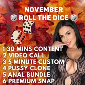 Brand new for november roll the dice 1 30 mins content 2 video call 3