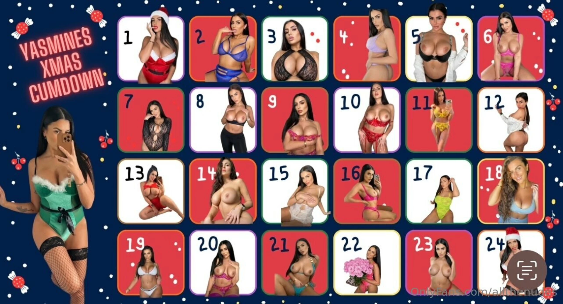 Yasmines xmas cumdown wank your way to the 25th december with my 