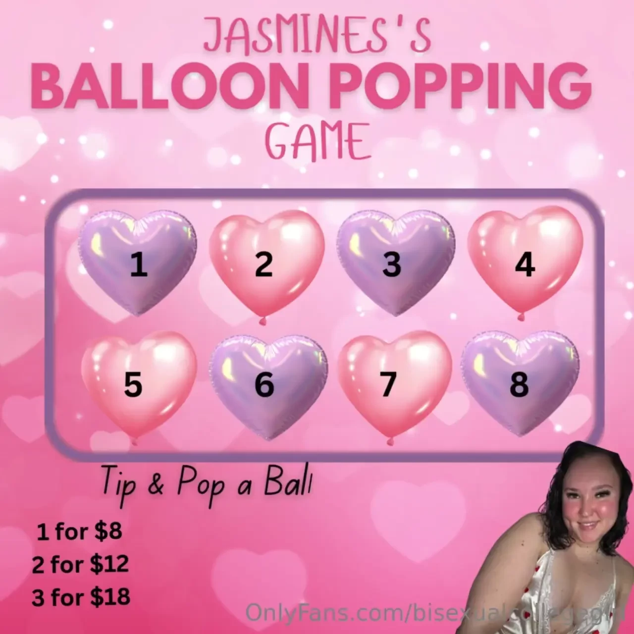 Pop a balloon i picked some of my sexiest prizes for you to win grab a 