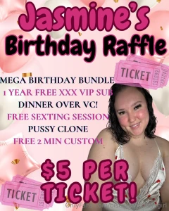 Jasmine s birthday raffle july is my birthday month and i decided to