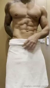 Drying off after a hot shower and starting to get horny and ready to