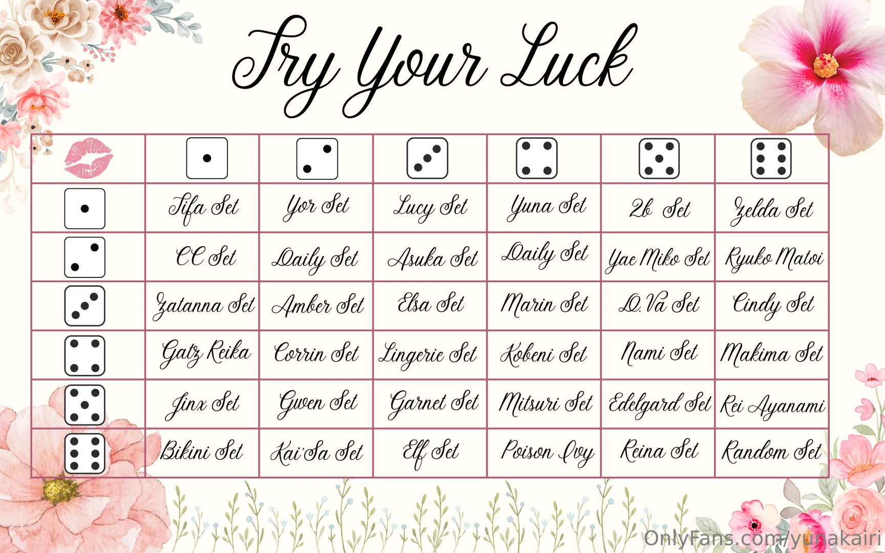 Try your luck roll the dice to the set you ve been eyeing lets play 