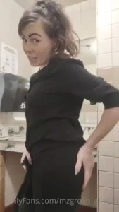 Watch me squirt all over the floor in the employee s bathroom while