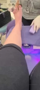 After giving birth getting my feet done for the first time