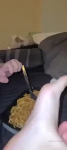 Slave being fed by my toes
