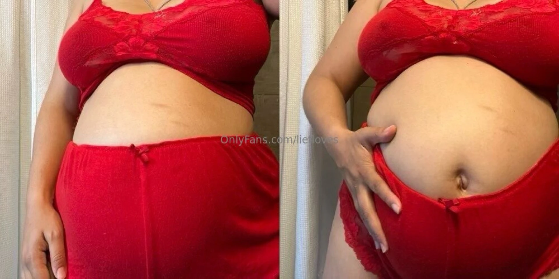 Before and after a whole day of eating 