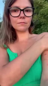 Teasing you with my tits in the golden light